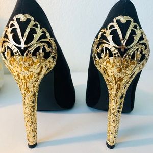 Gold heeled stilettos WORN ONCE